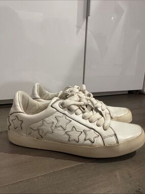 ZADIG & VOLTAIRE White Leather Star Detail Sneakers